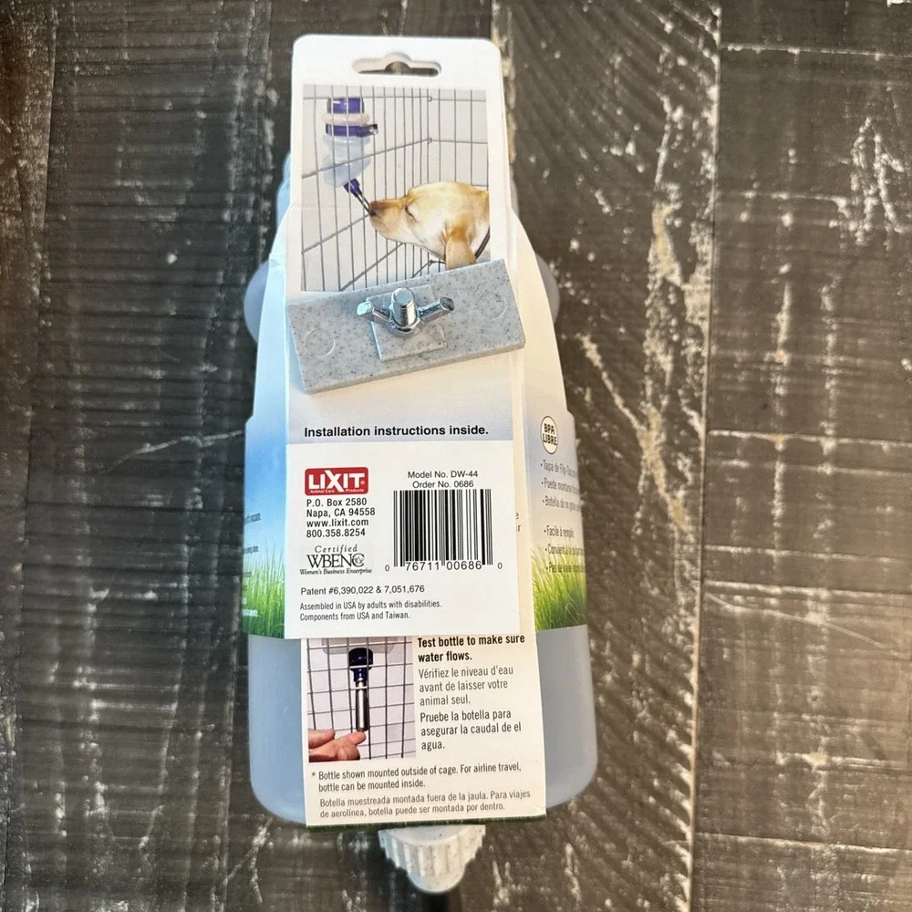 Lixit Top Fill‎ NO-Drip Water Bottles for Large Dogs. 44 Ounce
